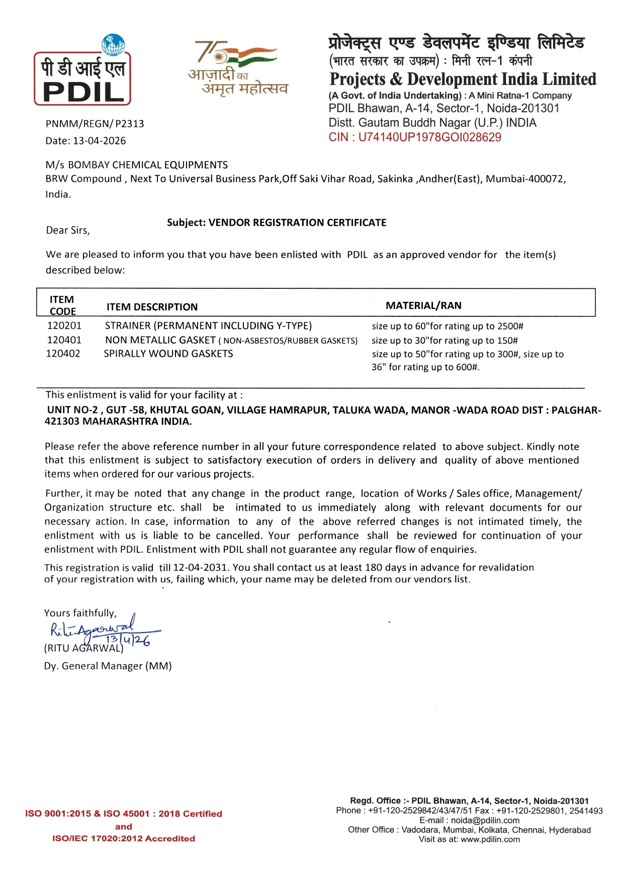 BCE Approvals